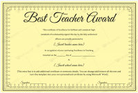 Best Teacher Certificate Templates Free 8
