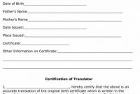 Birth Certificate Translation Template 6