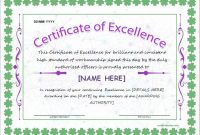 Certificate Of Excellence Template Word 3