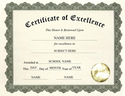 Certificate Of Excellence Template Word
