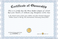 Certificate Of Ownership Template 2