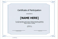 Certificate Of Participation Word Template 4