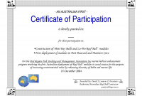 Certificate Of Participation Word Template 6