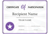 Certificate Of Participation Word Template 8