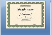 Certificate Of Recognition Word Template 9