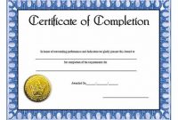 Certification Of Completion Template 11