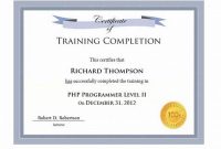 Certification Of Completion Template 4