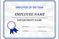 Employee Of the Year Certificate Template Free 2