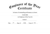 Employee Of the Year Certificate Template Free 3