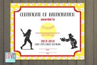 Free softball Certificate Templates 1