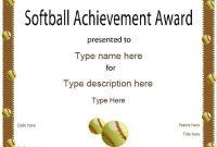 Free softball Certificate Templates 6