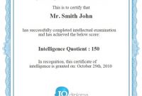 Iq Certificate Template 7