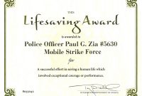 Life Saving Award Certificate Template Ribbon Awards Images Save