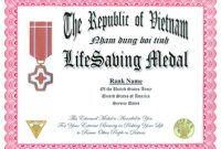 Life Saving Award Certificate Template 4