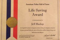 Life Saving Award Certificate Template 6