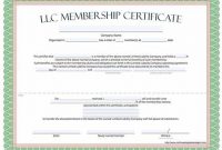 Llc Membership Certificate Template 9