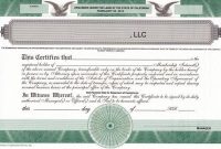 Llc Membership Certificate Template2