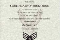 Officer Promotion Certificate Template