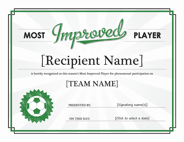Player Of The Day Certificate Template
