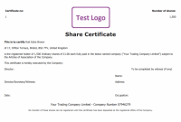 Share Certificate Template Pdf 12