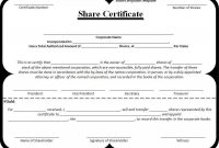 Shareholding Certificate Template 2