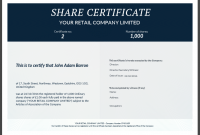 Shareholding Certificate Template 4