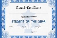Student Of the Year Award Certificate Templates 2