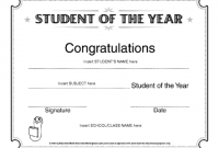 Student Of the Year Award Certificate Templates