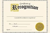 Template for Recognition Certificate 3