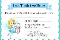 Tooth Fairy Certificate Template Free 2