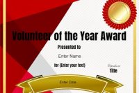 Volunteer Of the Year Certificate Template 4