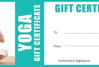Yoga Gift Certificate Template Free