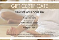 Yoga Gift Certificate Template Free 3