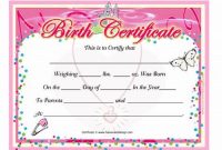 Baby Doll Birth Certificate Template 3