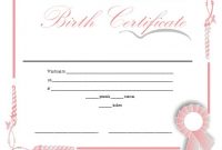 Baby Doll Birth Certificate Template 8