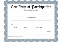 Certificate Of Participation Template Word 7