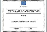 Certificates Of Appreciation Template 2