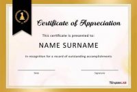 Certificates Of Appreciation Template 3