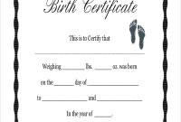 Fake Birth Certificate Template1