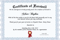 Farewell Certificate Template 6