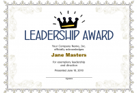 Leadership Award Certificate Template0