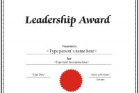 Leadership Award Certificate Template11