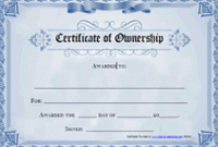 Ownership Certificate Template 1