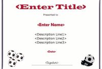 Soccer Certificate Templates for Word 11