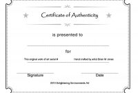 003 Template Ideas Certificate Of Authenticity Unforgettable Free regarding Certificate Of Authenticity Template