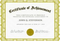 022 Template Ideas Free Printable Certificates And Awards Luxury throughout Free Printable Certificate Of Achievement Template