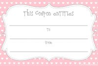 15 Sets Of Free Printable Love Coupons And Templates intended for Dinner Certificate Template Free