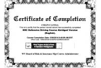 20 Images Of National Safety Council Dui Certificate Template pertaining to Safe Driving Certificate Template
