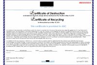 26 Images Of Attestation Of Data Destruction Template | Matyko within Hard Drive Destruction Certificate Template