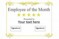 30+ Printable Employee Of The Month Certificates – Template Archive pertaining to Employee Of The Month Certificate Template